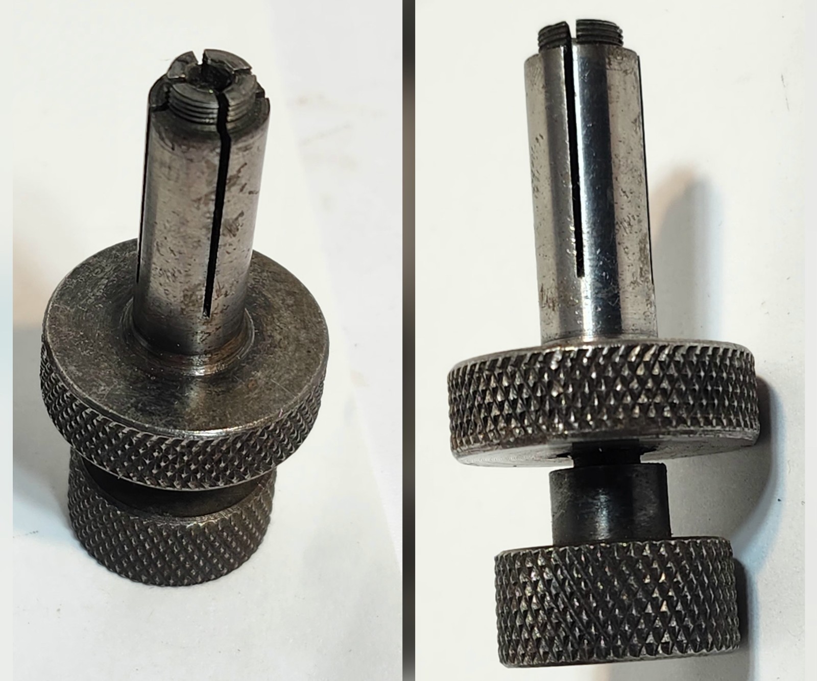 VTG PULLER Double Round Top Threaded 3/8"Dia Split Cylinder Base No Brand 2"Long