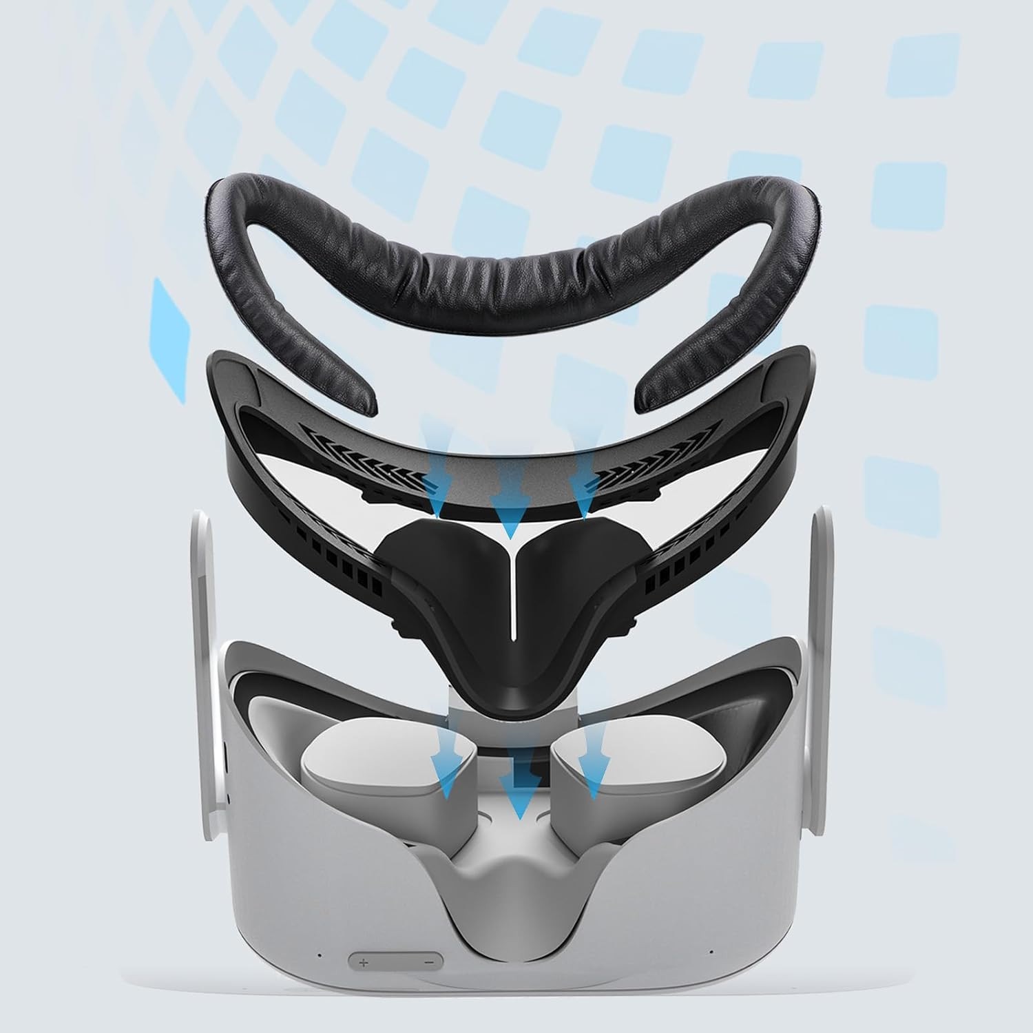 Compatible with Oculus Quest 2 Face Bracket Replacement,Vr PU Leather Face Pad