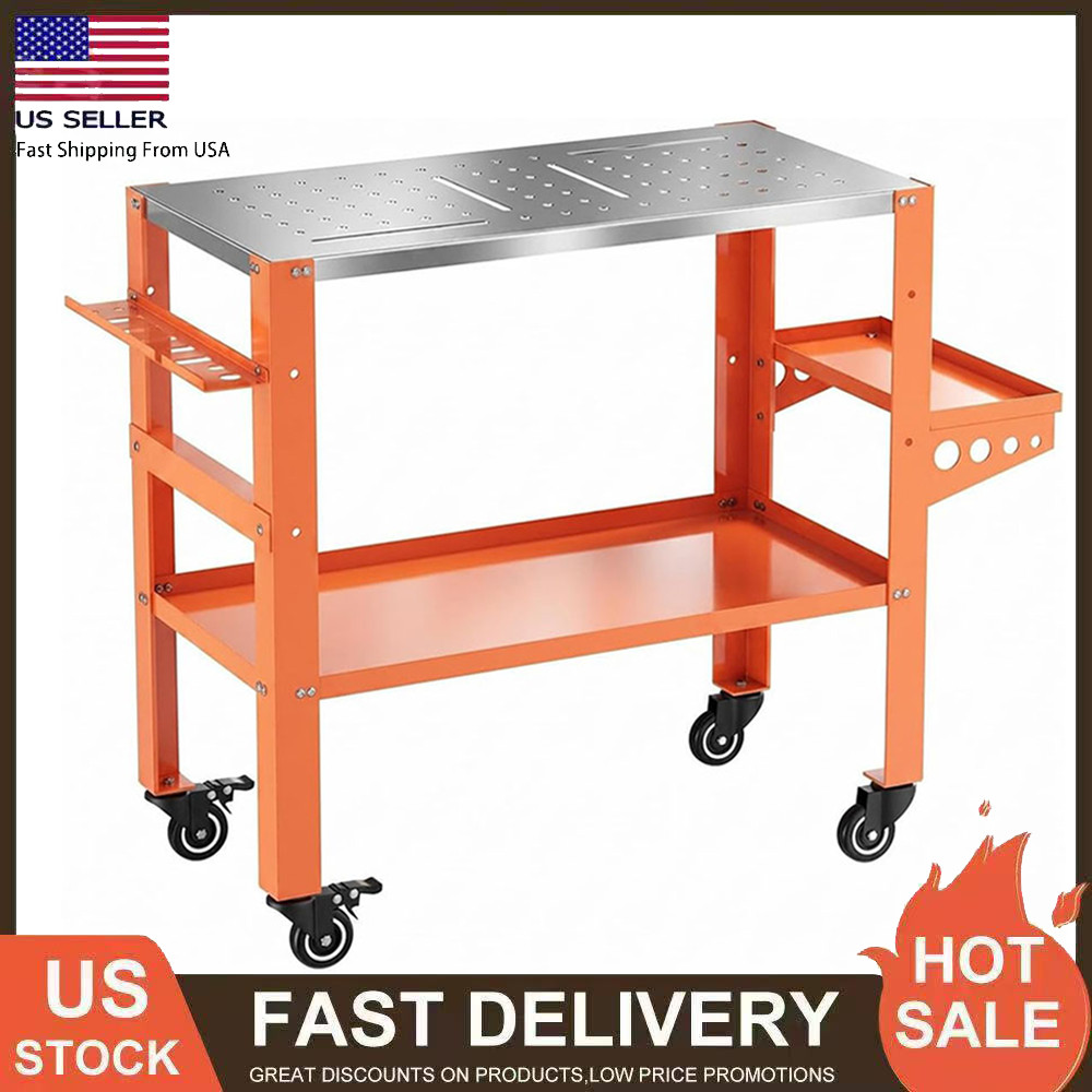 36x18" 1200lbs Load Welding Sawing Table Steel Garage Workbench w/ Storage Tray