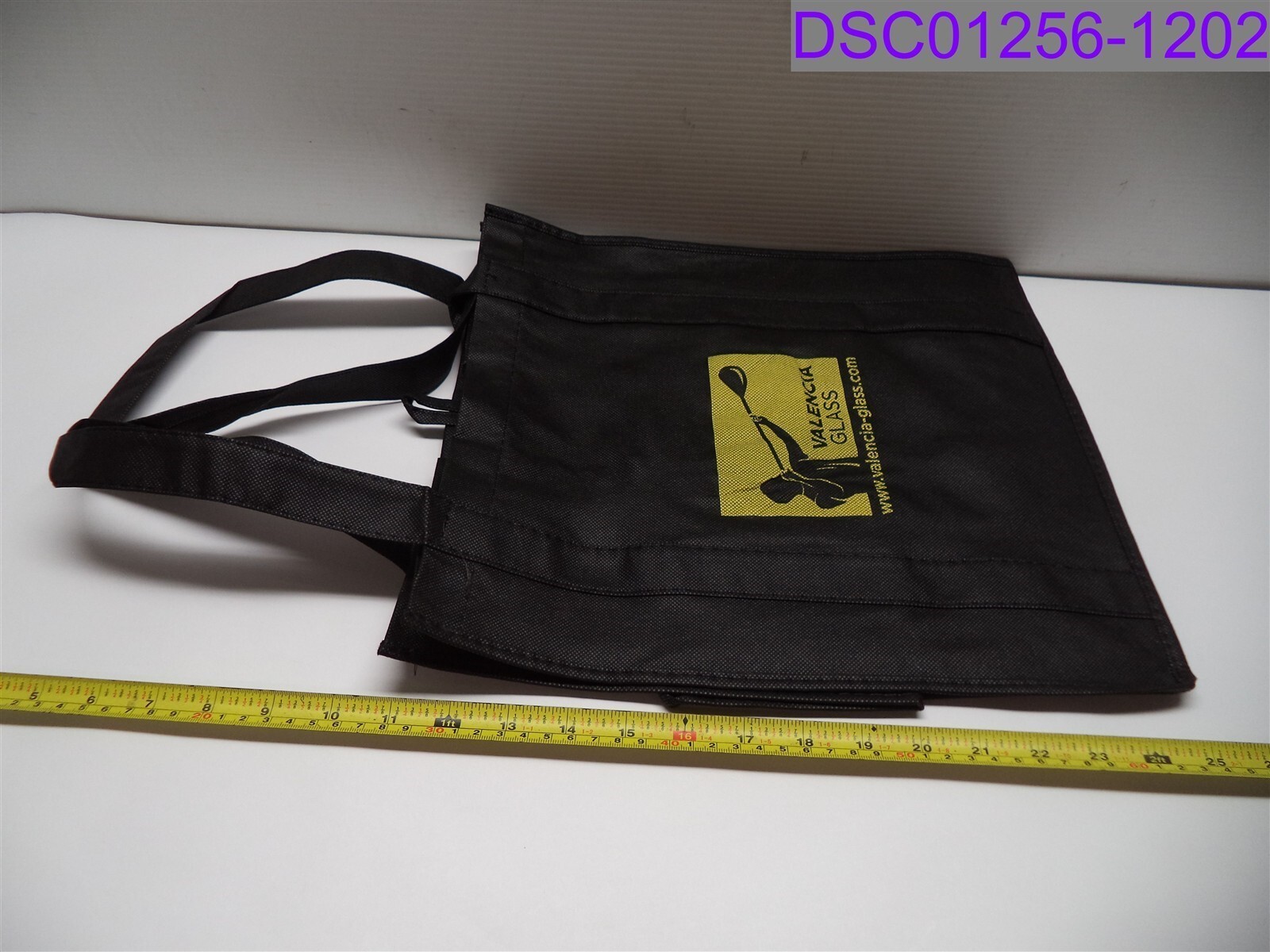 Qty = 100: Valencia Glass Black Shopper Bags 14" x 13" x 10"