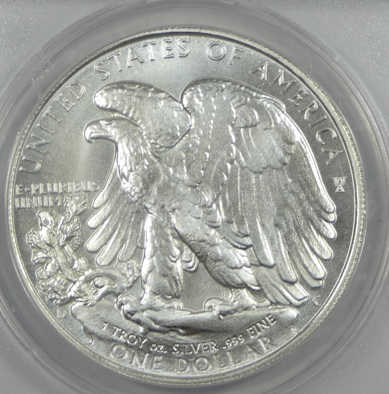 1985 Daniel Carr Overstruck Silver Eagle Design 1oz CERTIFIED ANACS MS 67