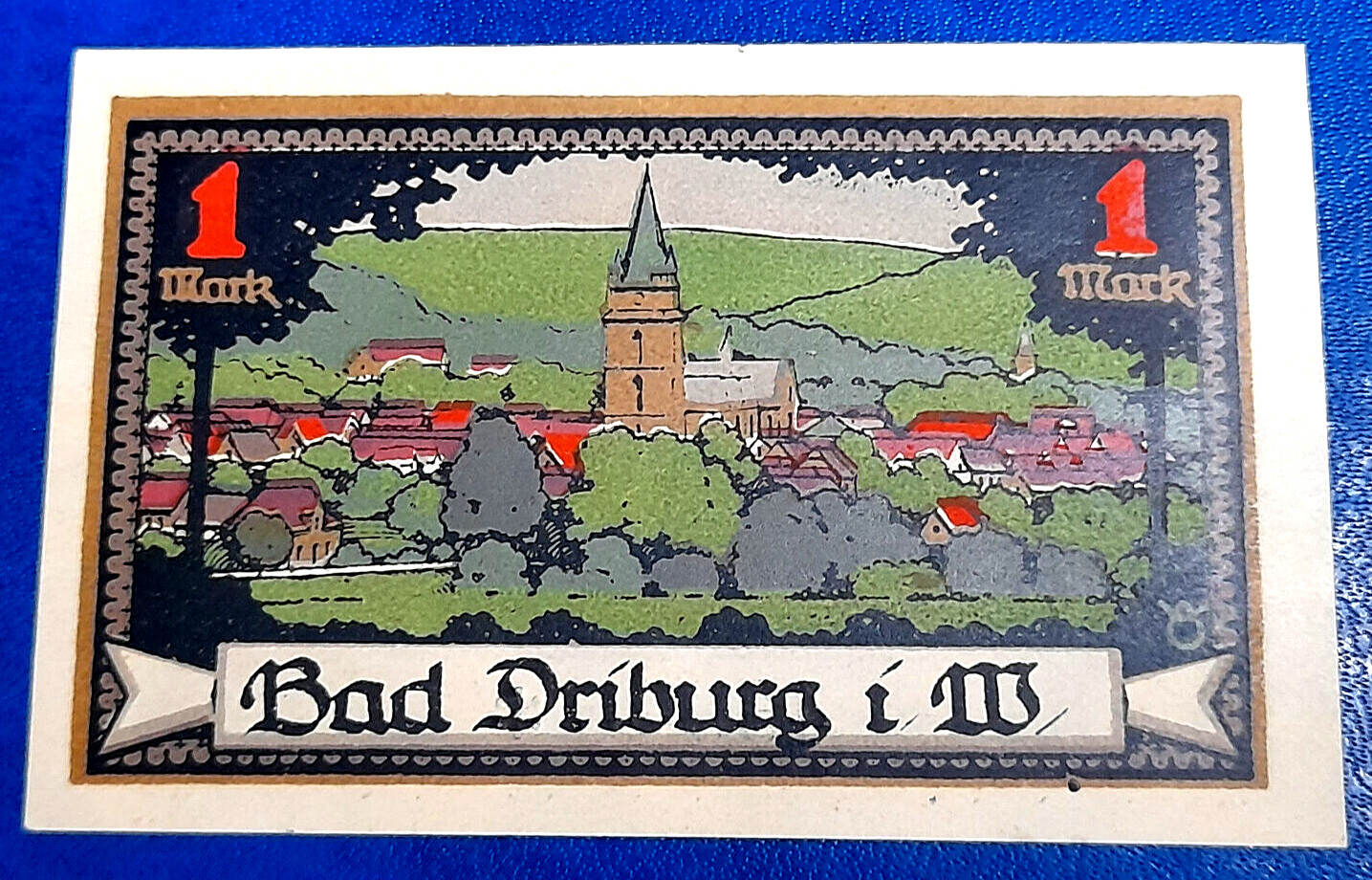 BAD DRIBURG NOTGELD 1 MARK 1921 EMERGENCY MONEY GERMANY BANKNOTE (31927)