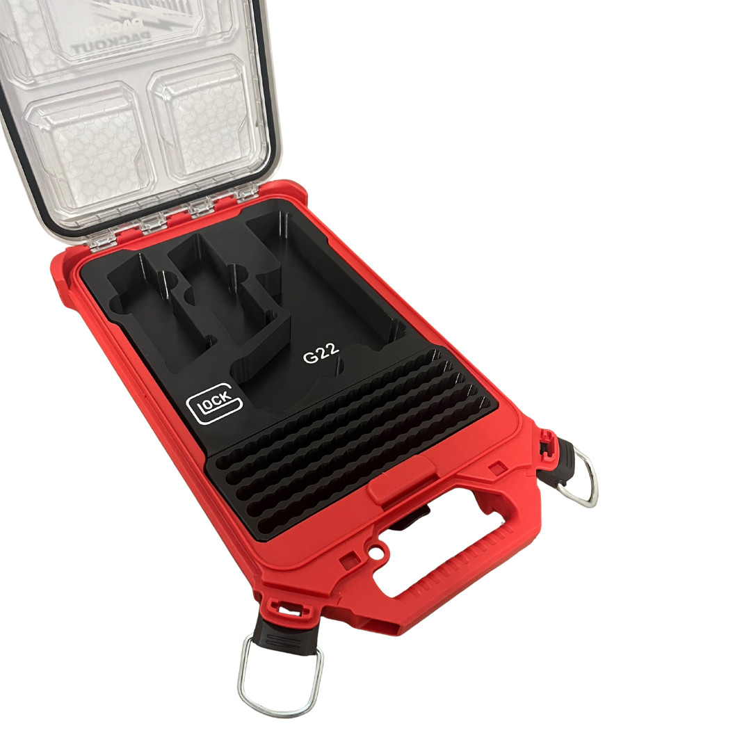 Glock 22 Insert for Milwaukee Packout – Holds 2 Mags + 90 Rounds