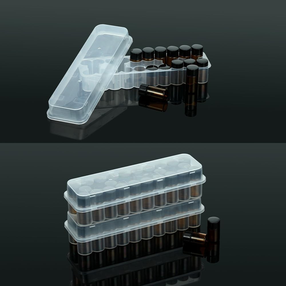 Space-Saving 24-Slot Vial Holder for Fridge – Stackable Peptide &