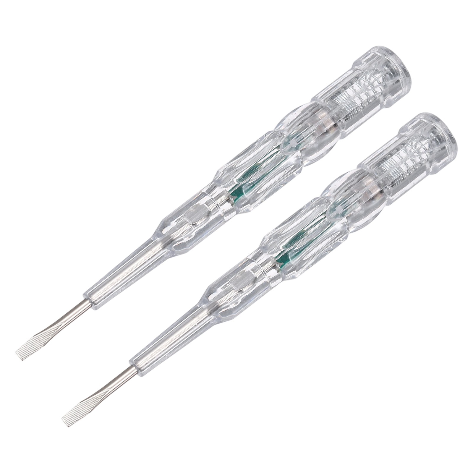 2Pcs Voltage Tester Pen 4mm AC 12-240V for Industrial,Clear