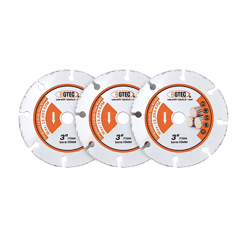 Diamond Blade Carbide Cutting Disc Wheel for Wood Blard Fiberglass 3pcs 3''/75mm