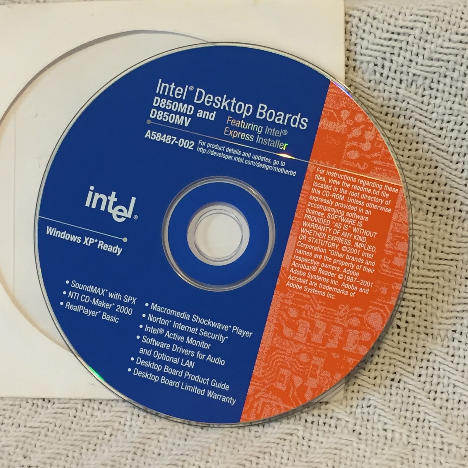 Intel Express Installer CD Disc D850MV D850MD