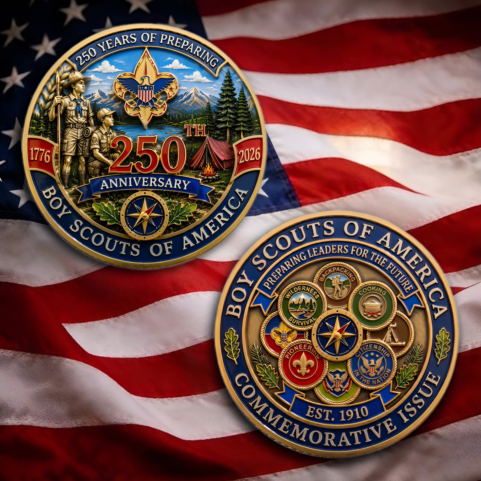 Boy Scouts of America 250th Anniversary Commemorative Coin BSA Challenge Coin