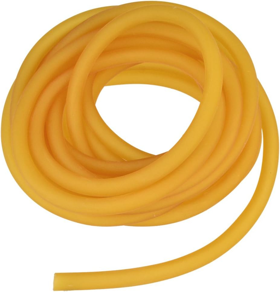 Natural Latex Rubber Band, 16.4Ft / 5M, 6X9Mm Rubber Tube Tubing  Yellow