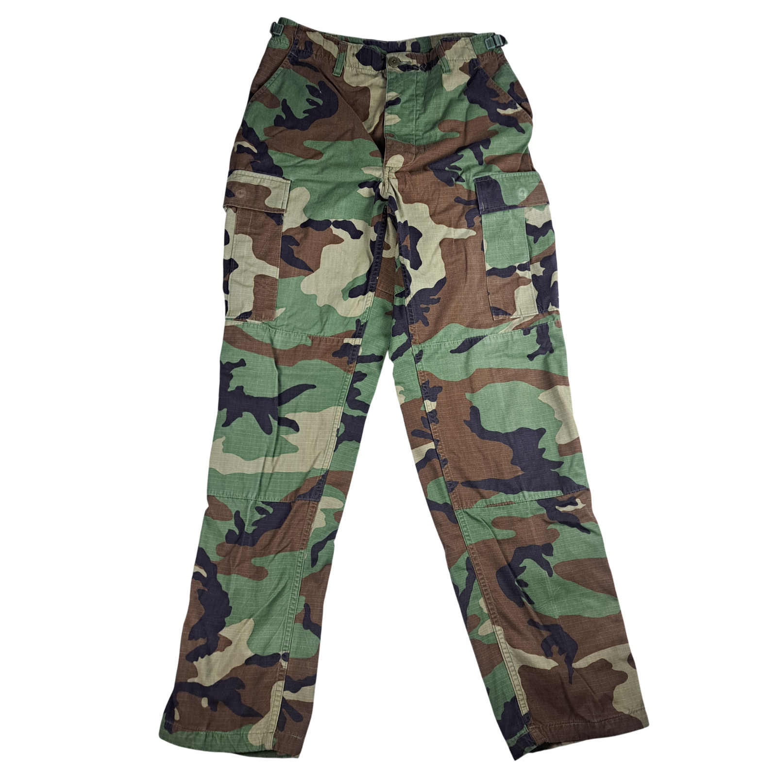Vintage US Military Pants Mens S Woodland Camo Ripstop Hot Weather Combat Cargo