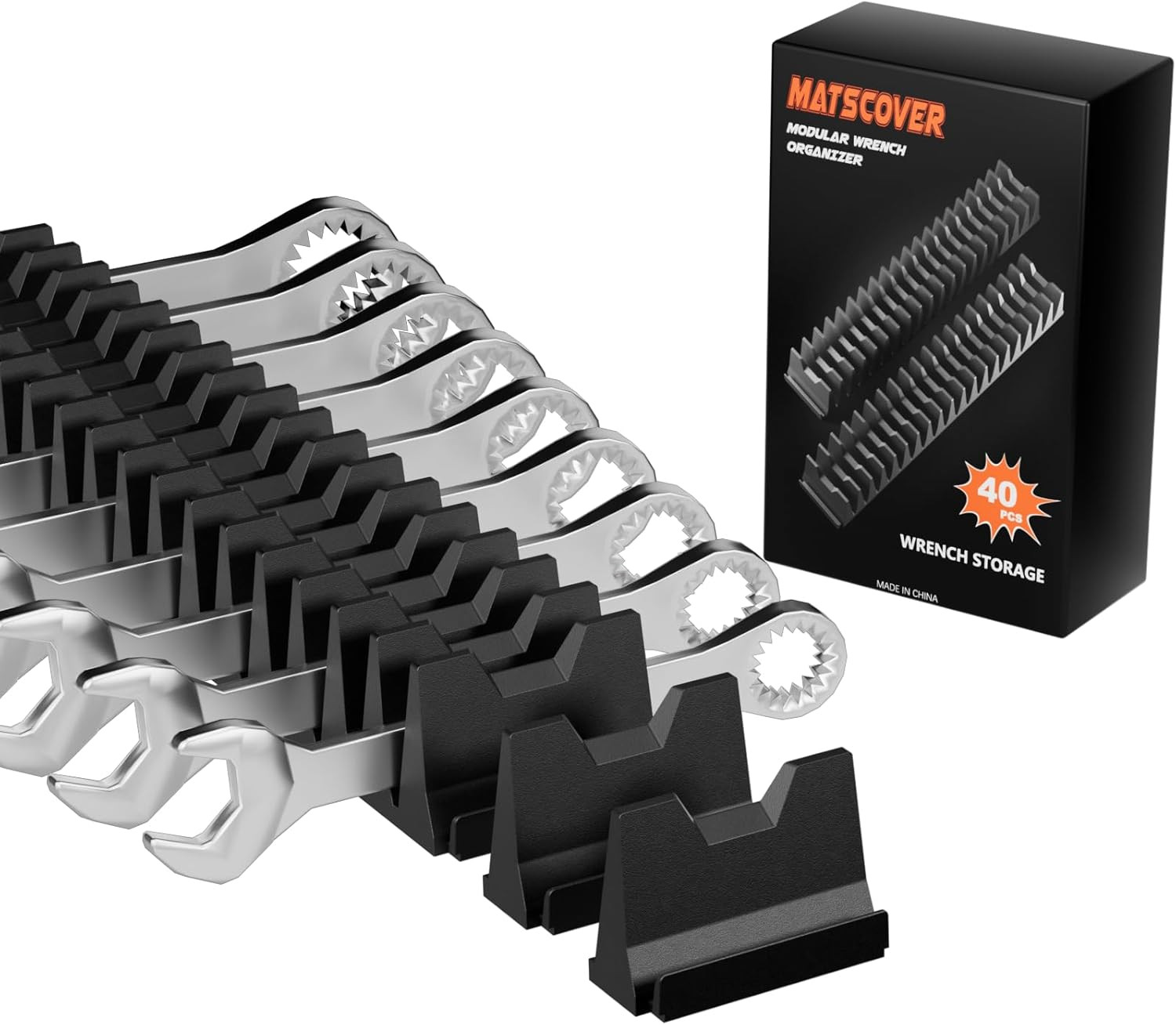 40X Magnetic Modular Wrench Organizer Compact Tool Storage Slots hold Tools SAE