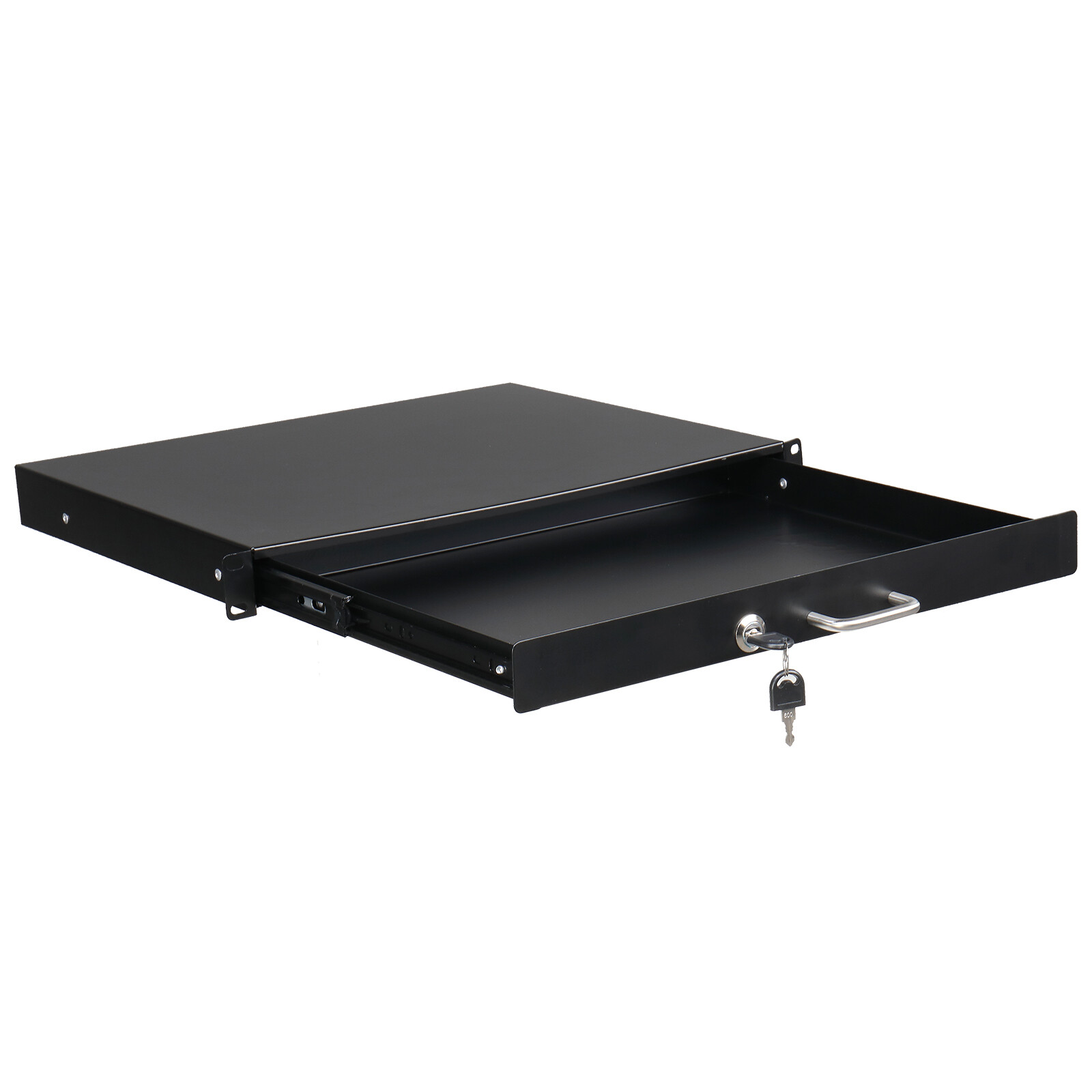 19 Inch Rack Mount 1U Locking Drawer Audio DJ Server Rack Storage Cabinet w/ Key