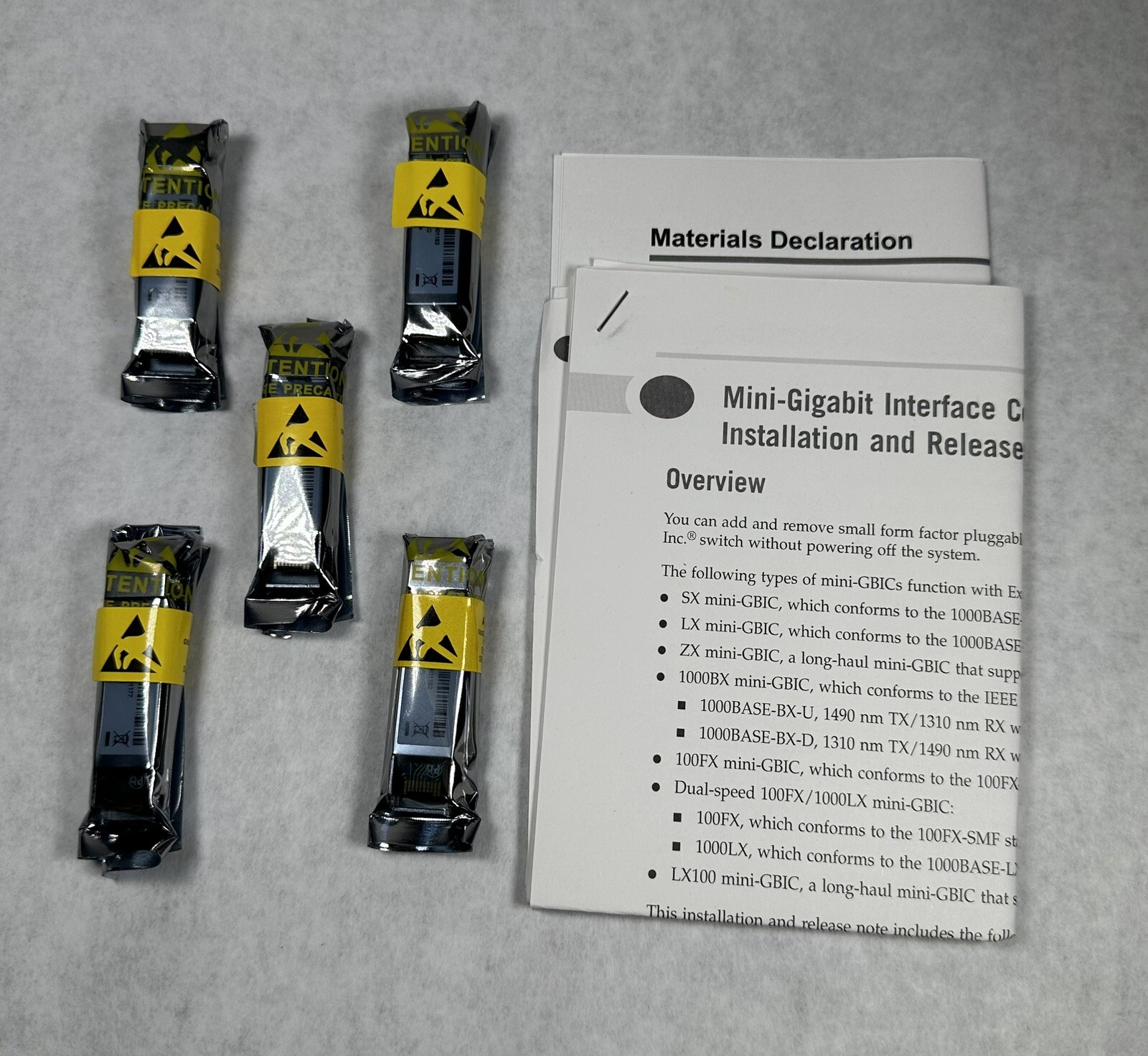NEW (Lot of 5) Extreme Networks 10051 SX Mini-GBIC 900184-10-02