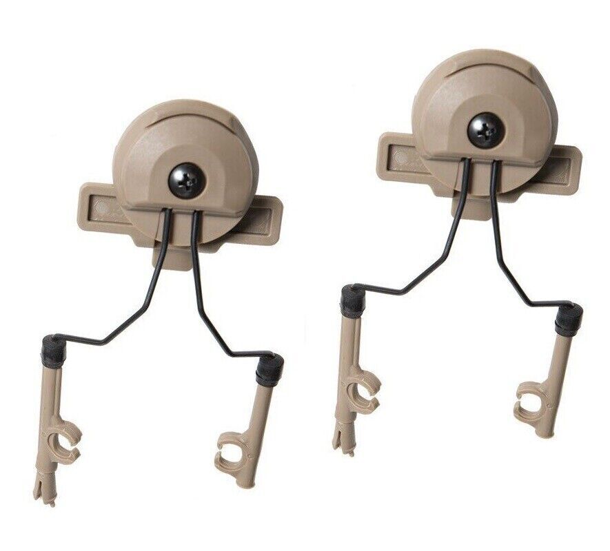 2X Brown Helmet Adapters For Peltor Comtac Team Wendy 3.0 Rail Headset NEW
