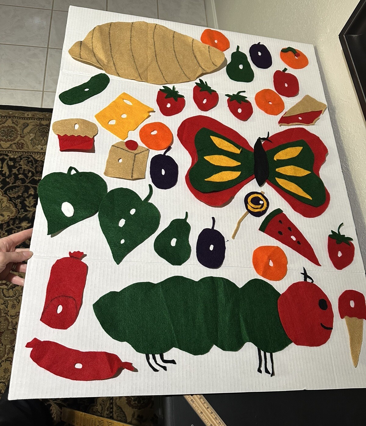 The Very Hungry Caterpillar Felt Set Hand Made School Visual Learn School Room