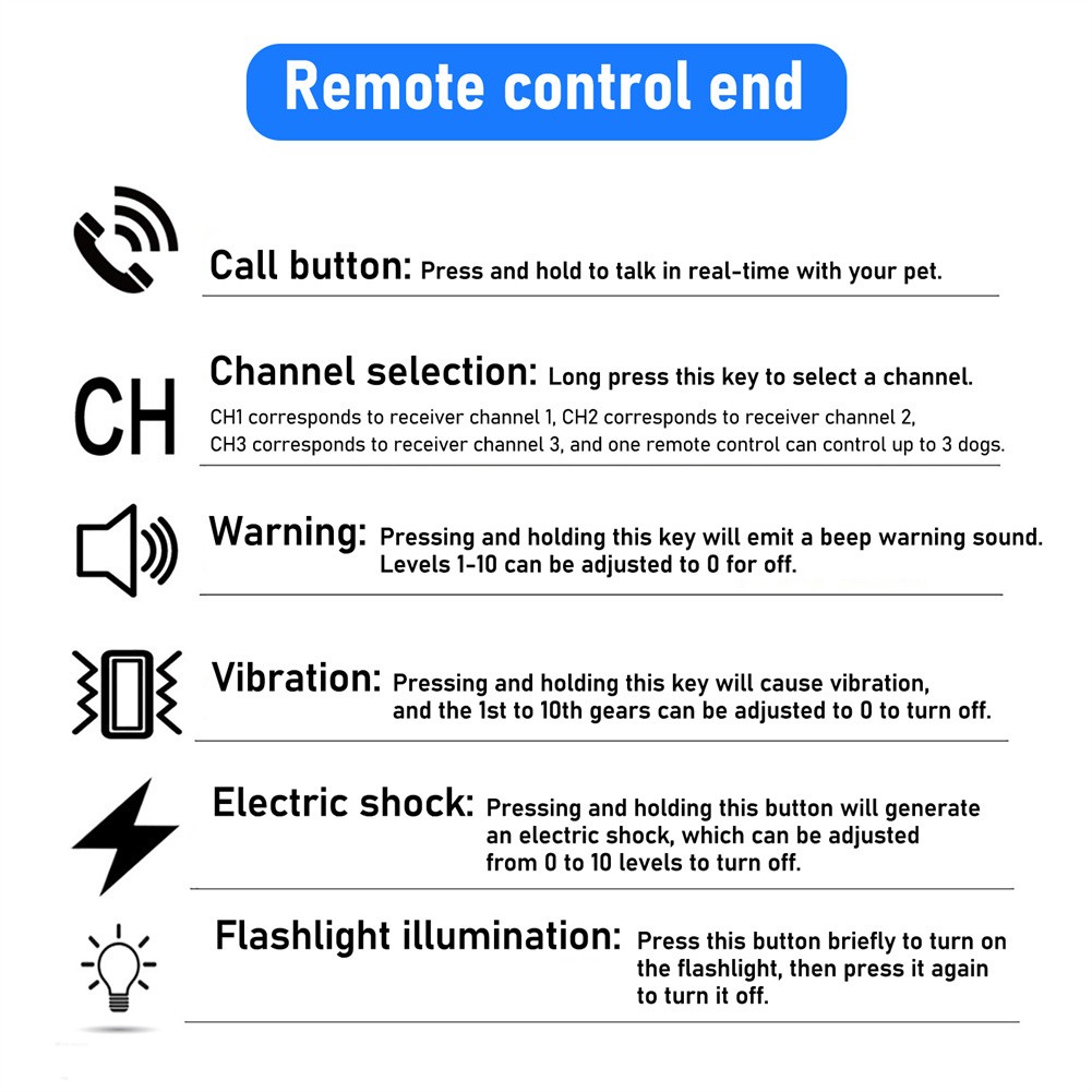 For 3 Dogs Training Collars with Remote Rechargeable Waterproof Shock E-Collars