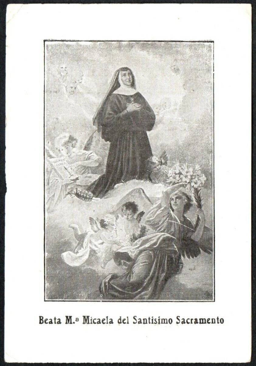 Holy card antique de la Beata Micaela santino image pieuses estampa