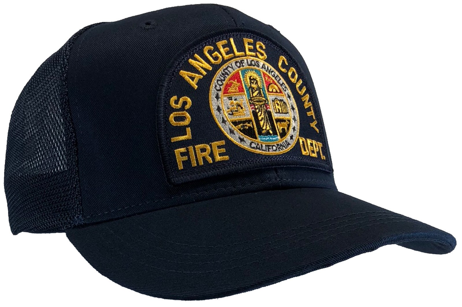 Mesh Back Trucker Los Angeles Fire Department Hat Ball Cap