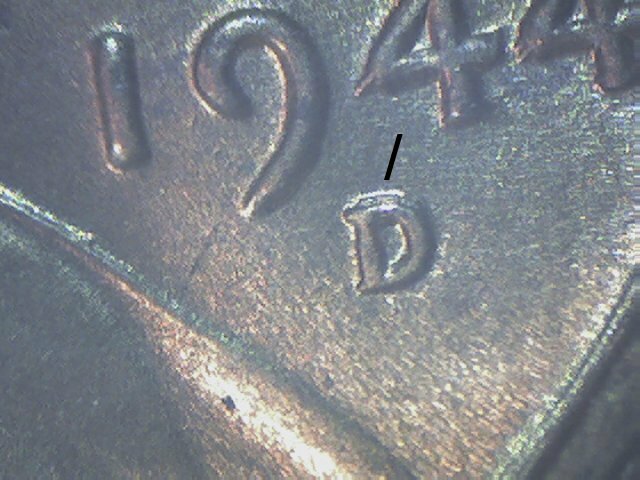 1944-D LINCOLN CENT RPM-004 D OVER D  NORTH  GEM BU   EER