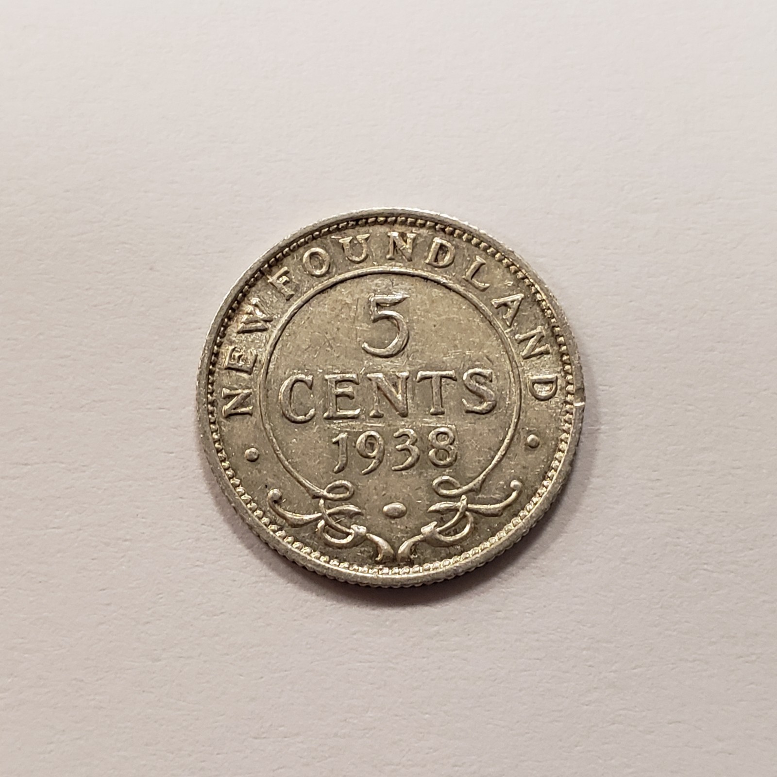 1938 Canada Newfoundland 5 Cents .035 ASW - XF - KM19 - SKU-Q4697