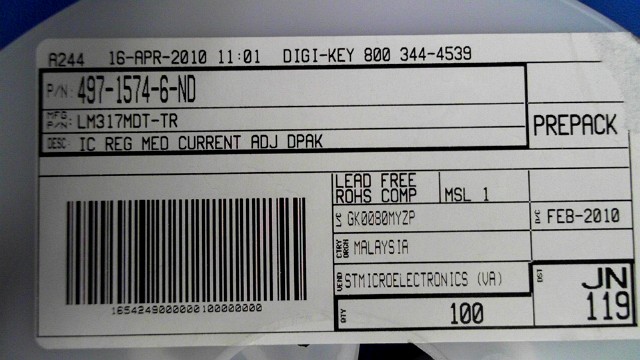 New (131pcs) LM317MDT-TR ST MICROELECTRONICS IC Linear