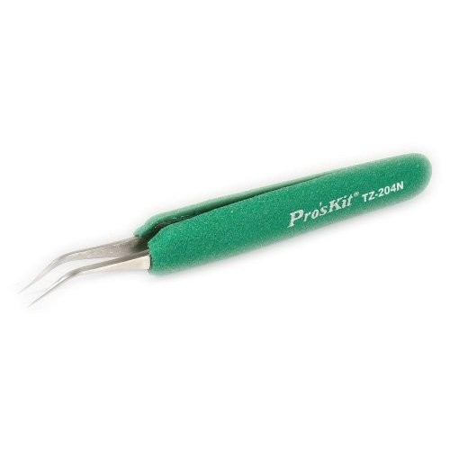 Eclipse TZ-204N Tweezer, ESD-Safe, Soft-Grip, Fine Tip Curved