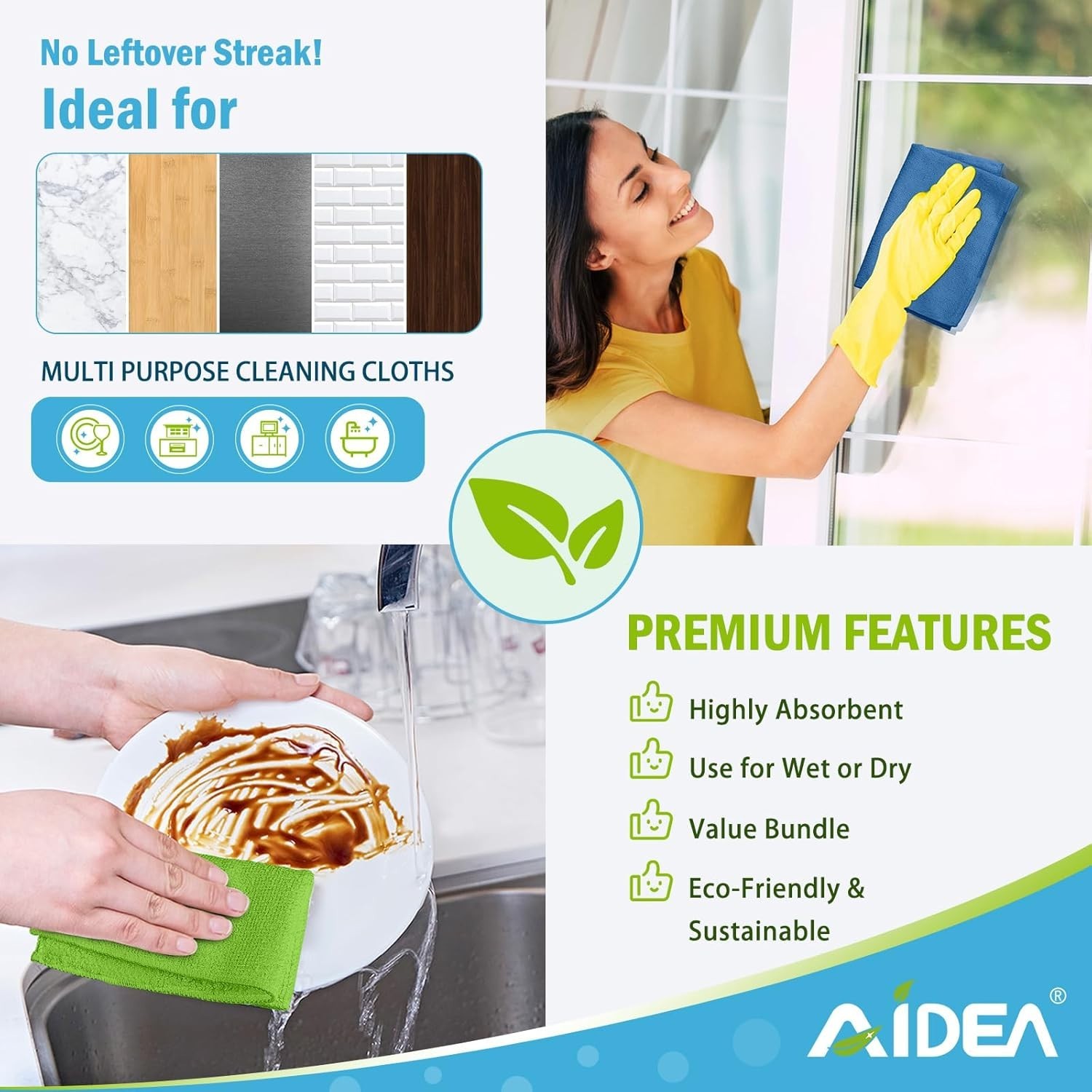 Versatile Microfiber Cleaning Towels 12''x12'' - 100 Pack for Easy Cleaning