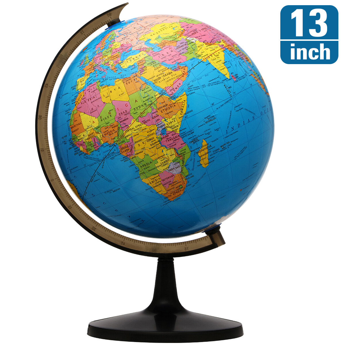 13'' World Globe with Stand Rotating Geography Ocean Classroom Learning Desktop