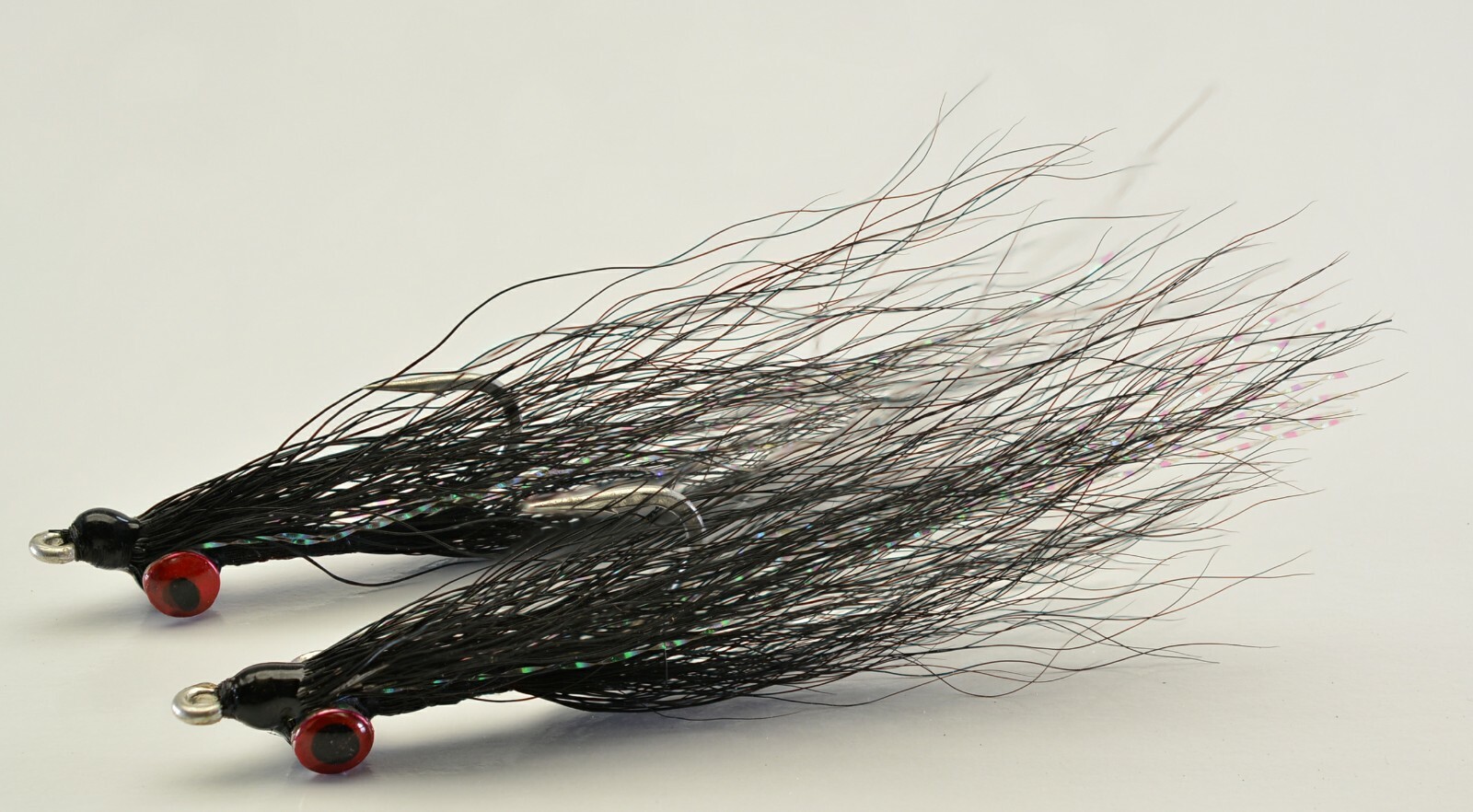 6ct - Black Clouser Minnow Flies - Mustad Saltwater Duratin Hooks