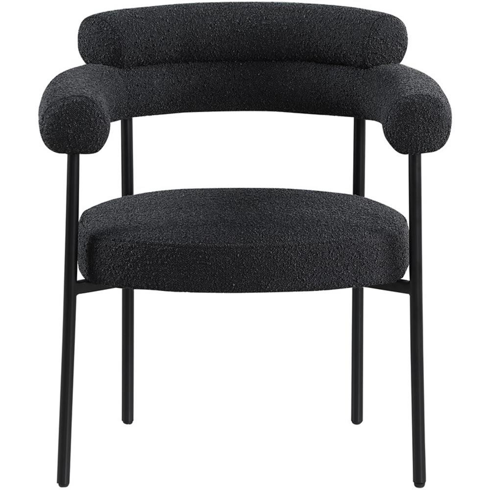Meridian Furniture Blake Black Boucle Fabric Dining Chair Set of 2