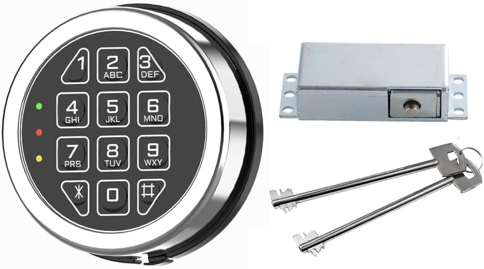 Gun Safe Lock Replacement Safe Electronic Solenoid Lock & 2 Master Key