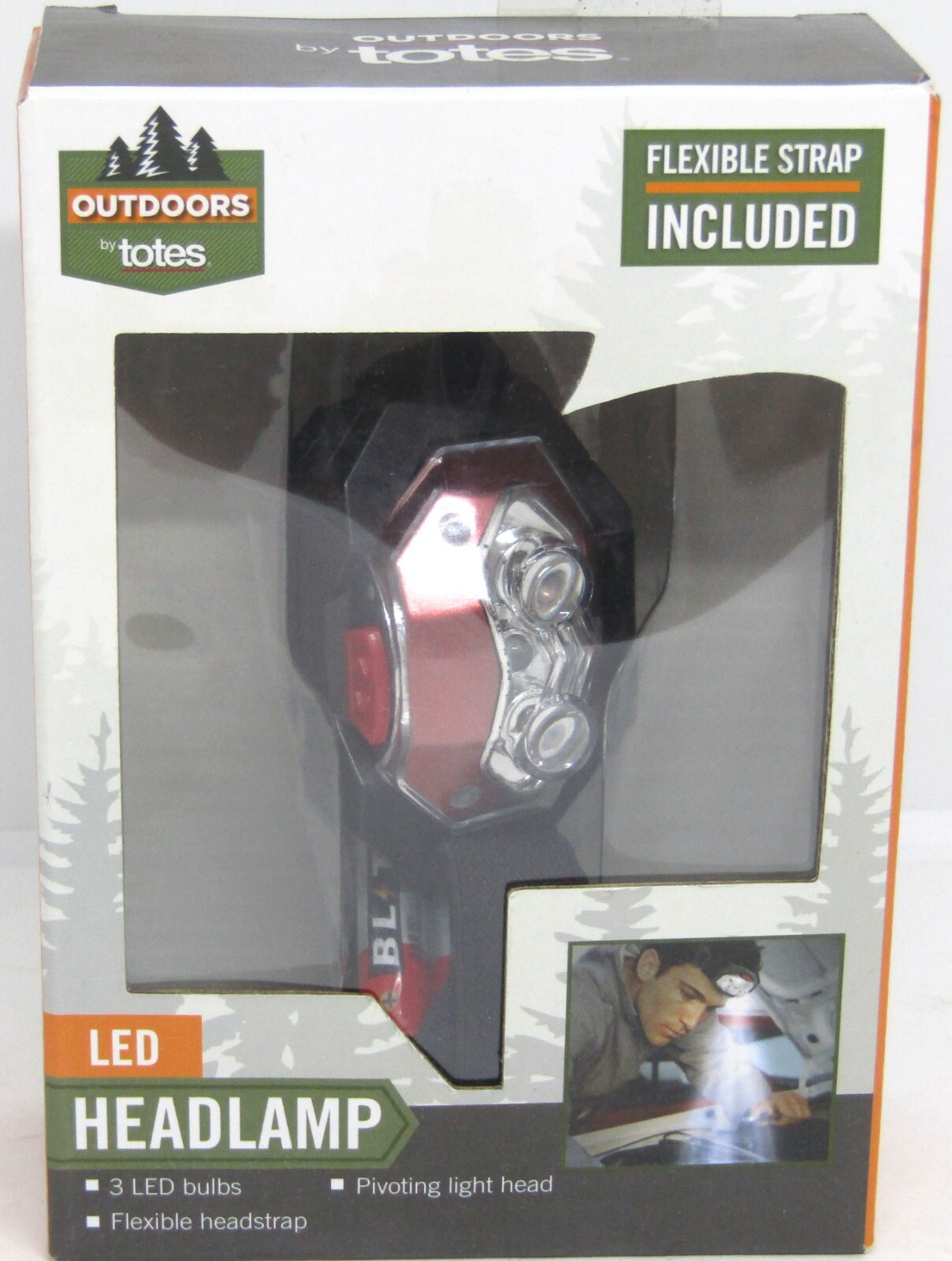 Outdoors LED Headlamp By Totes With durable rubberized head