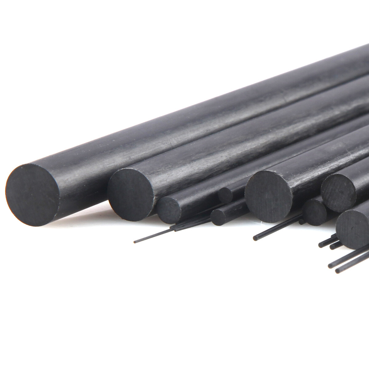 5pcs 4mm Diameter 500mm Length Carbon Fiber Rods Matte Surface Models