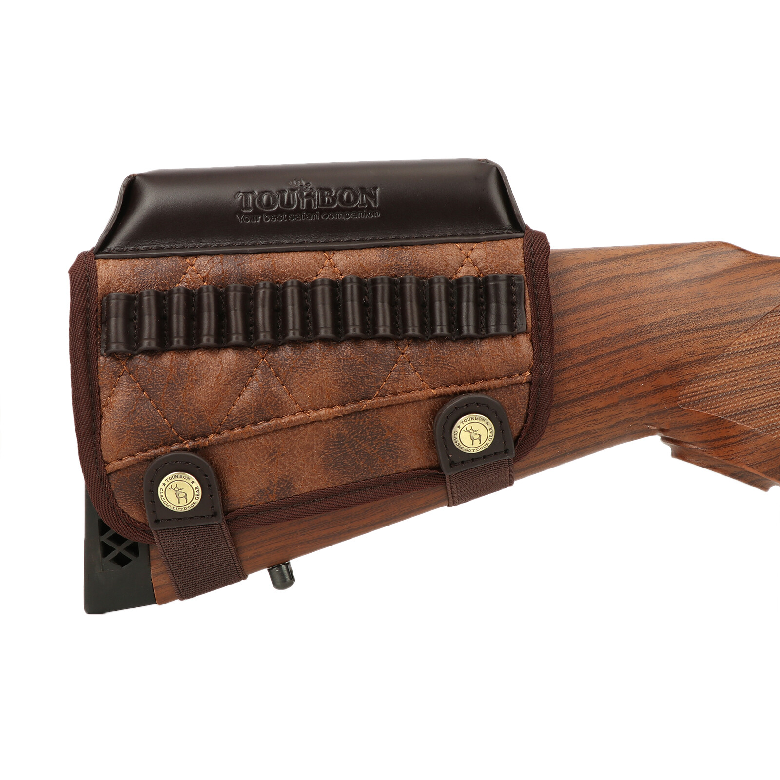 Tourbon Cheek Rest Comb Riser .22LR Cal Rifle Ammo Holder Padded PU& Leather US