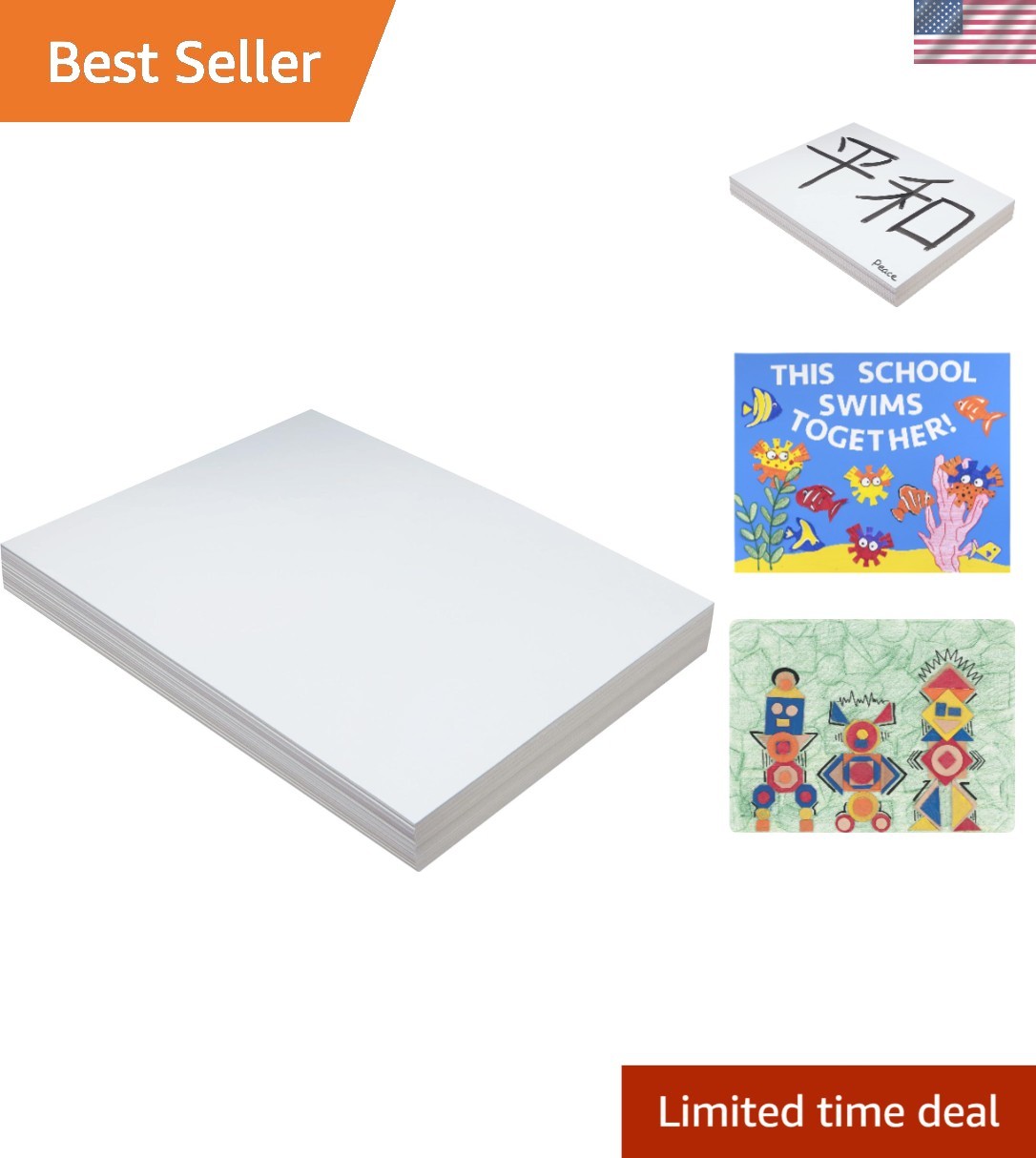 Tagboard Heavyweight White 12x18 Paper Sheets for Arts Crafts 100 Sheets
