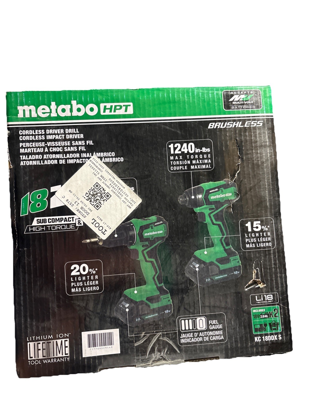 Metabo HPT 18-volt 2-Tool Brushless Power Tool Combo Kit w/Soft Case