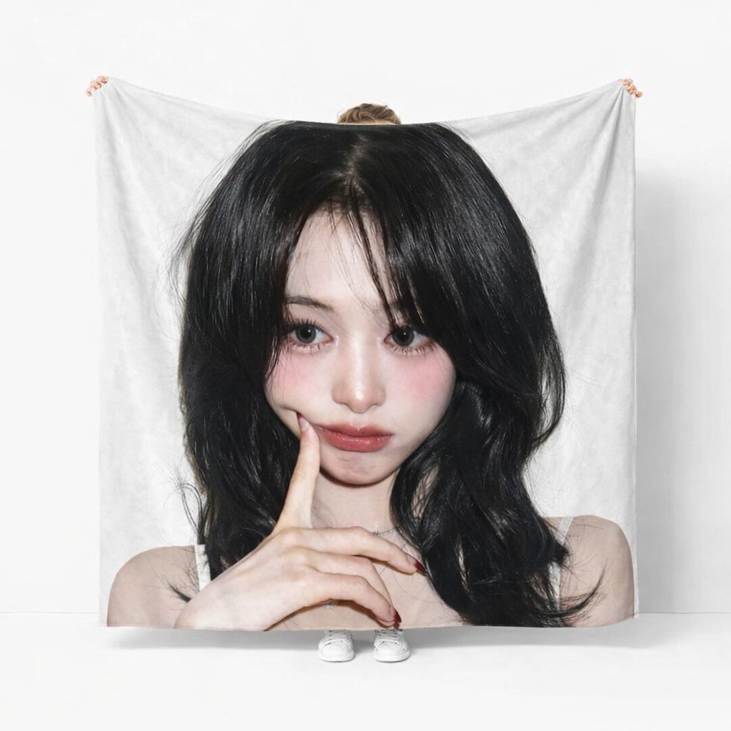 BABYMONSTER AHYEON BLANKET FLANNEL FAN GIFT FOR MONSTIEZ CUSTOM ANY PICTURE V22