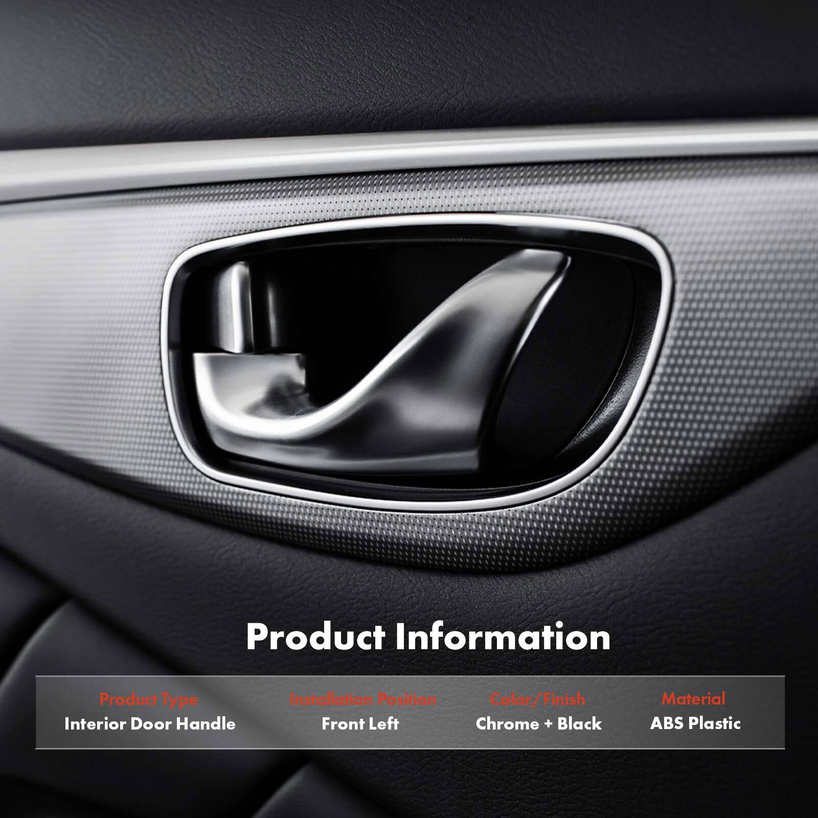 Front Driver Left Side Silver Interior Door Handle for Hyundai Accent 2018-2022