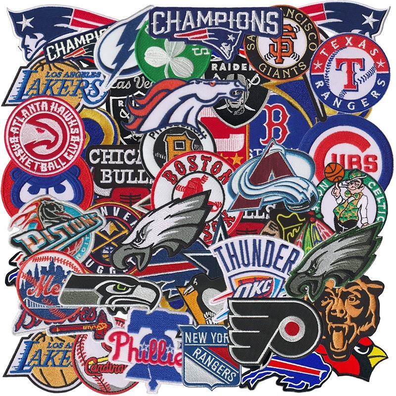 Iron on Patch Football Basketball Baseball Hockey Sport Logo Random Wholesale