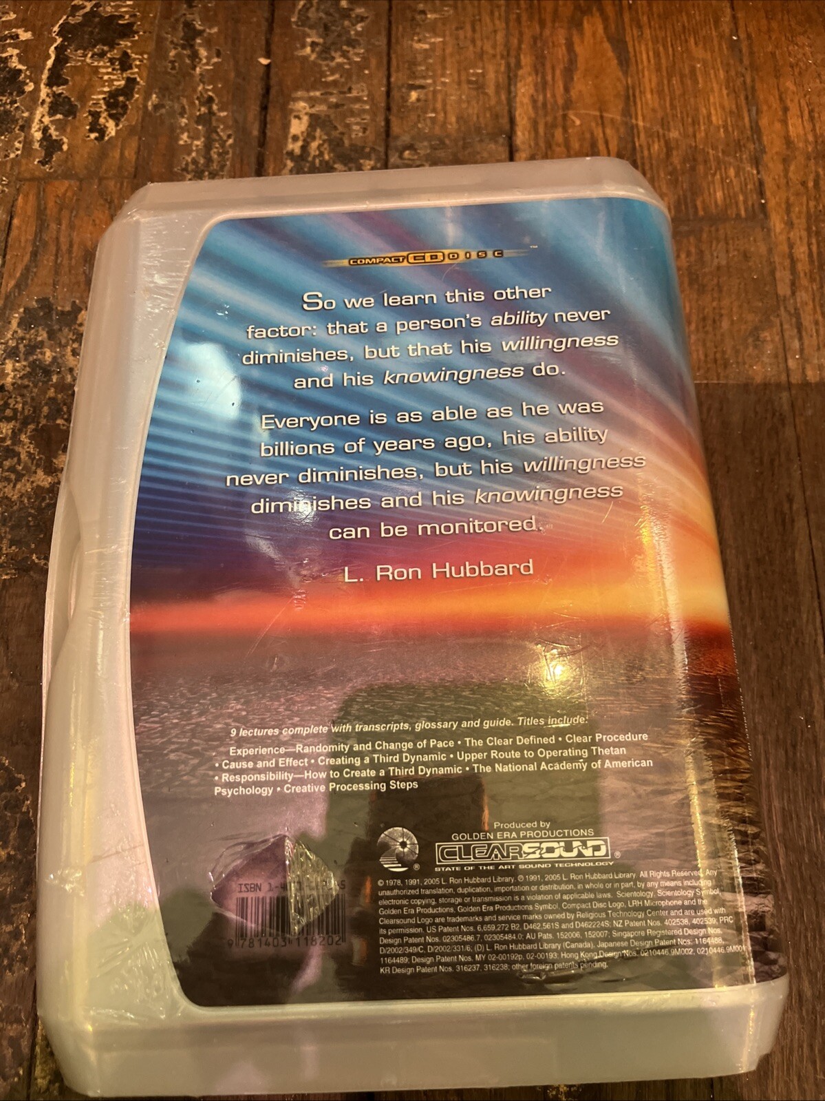 Scientology L Ron Hubbard disk/booklet lecture set (SEALED)