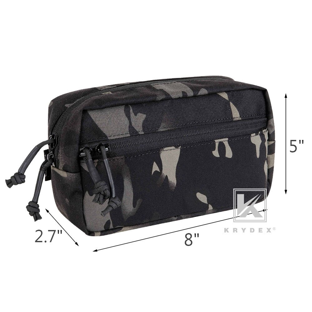 KRYDEX Tactical Drop Pouch SACK Chassis Hook & Loop For Chest Rig Black MC Camo