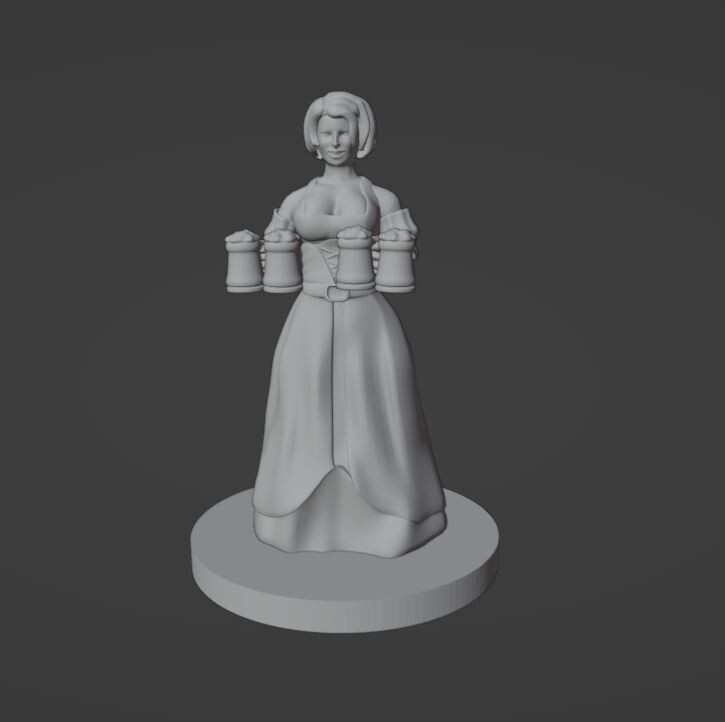 Bar Maid Barmaid Commoner NPC 28mm Scale DND D&D Tabletop Mini