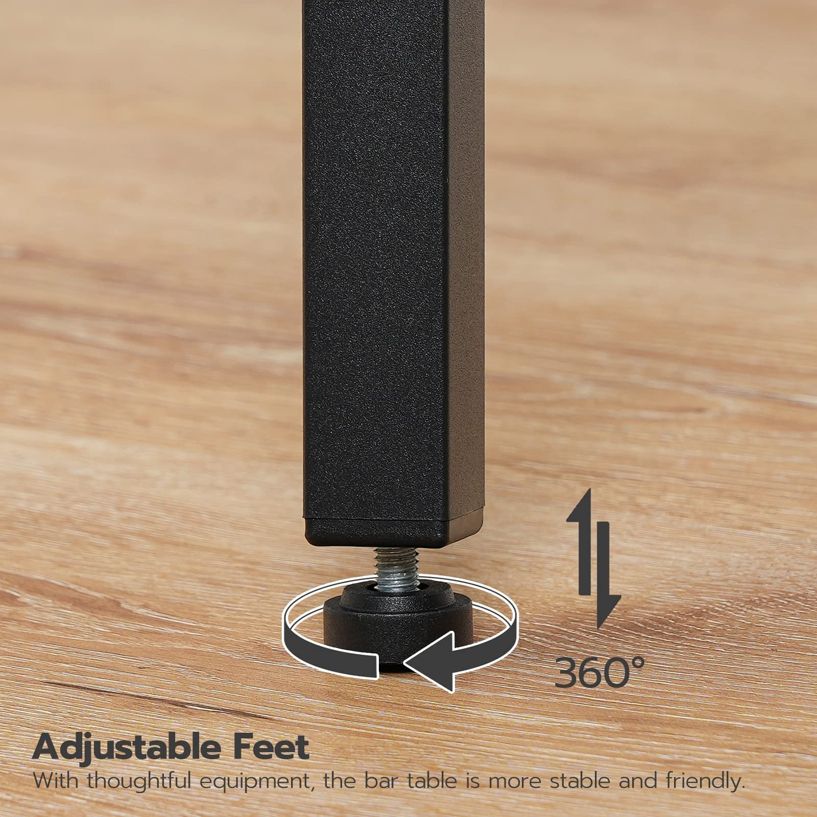 Round Pub Table with Storage, 37.4" High Top for Small Spaces, Easy Assembly, Ru