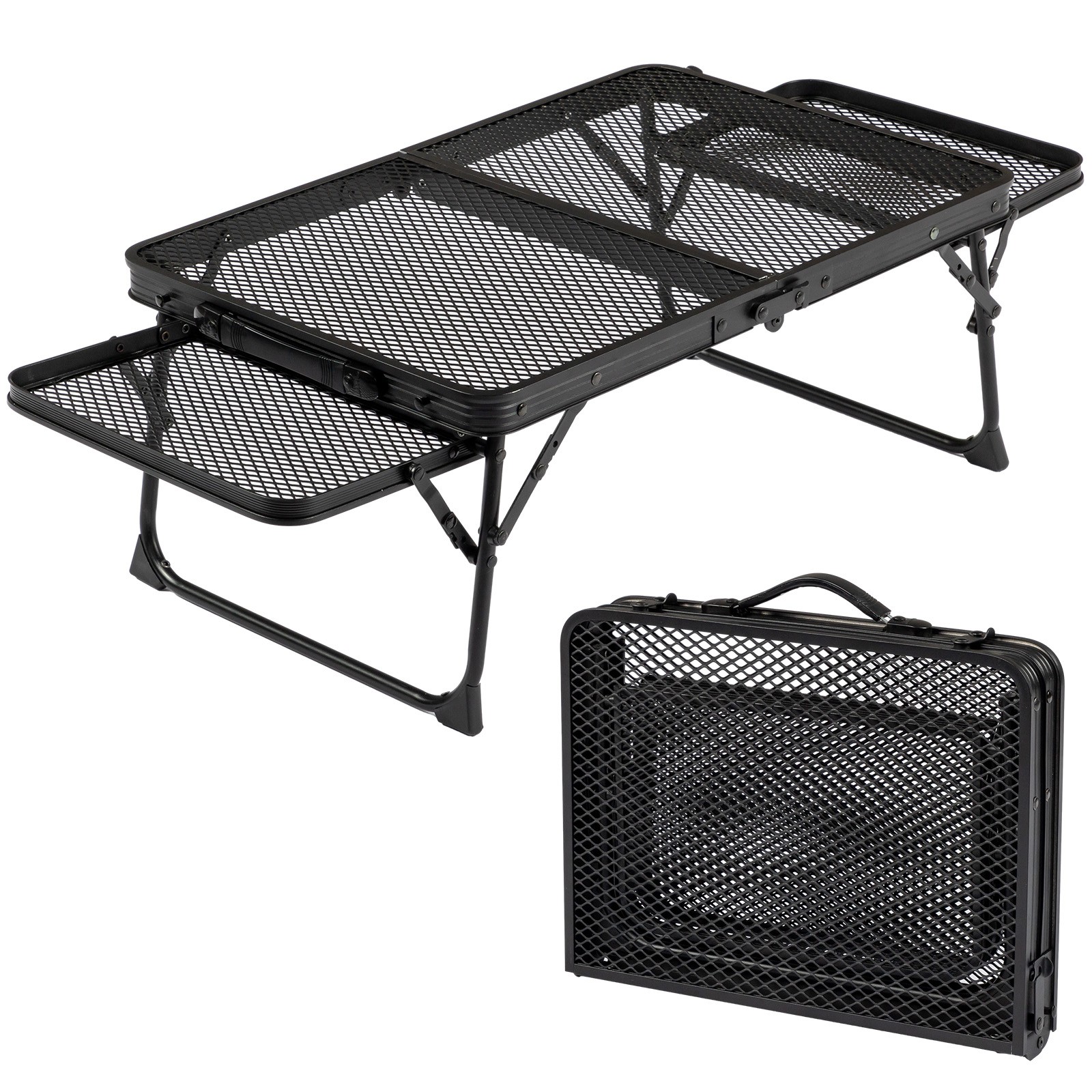 3ft Folding Picnic Table for Grill Outdoor Camping Table Portable Mesh Bag black