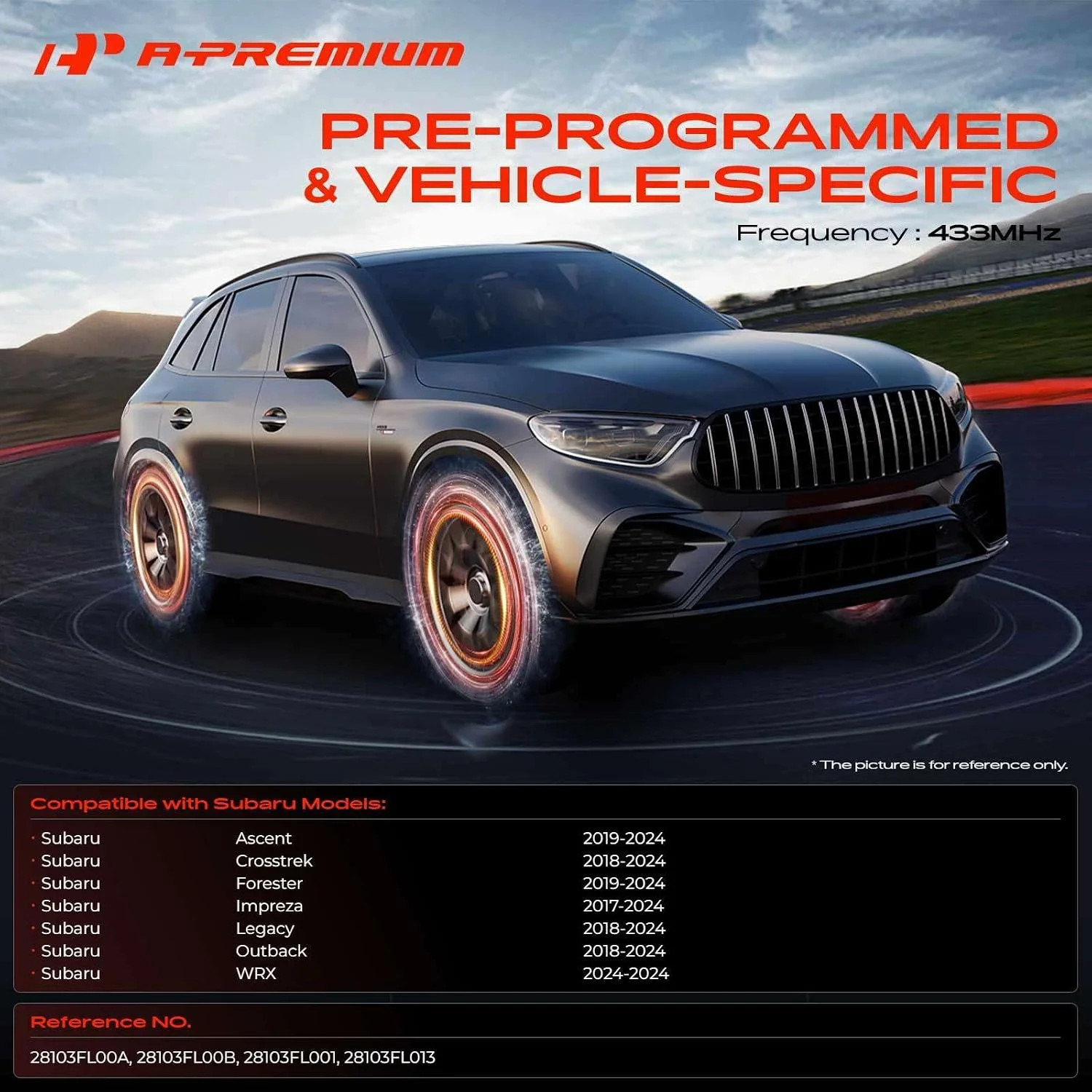A-Premium 4PCS Pre-Programmed TPMS Sensor Tire Pressure Monitoring Sensor - Comp
