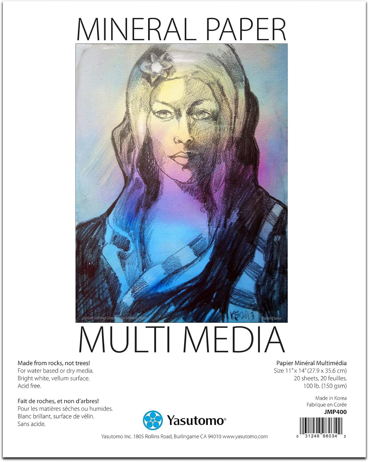 Mineral Paper Multi-Media Artists Pad, 11 X 14 Inches, 20 Sheets (JMP400)