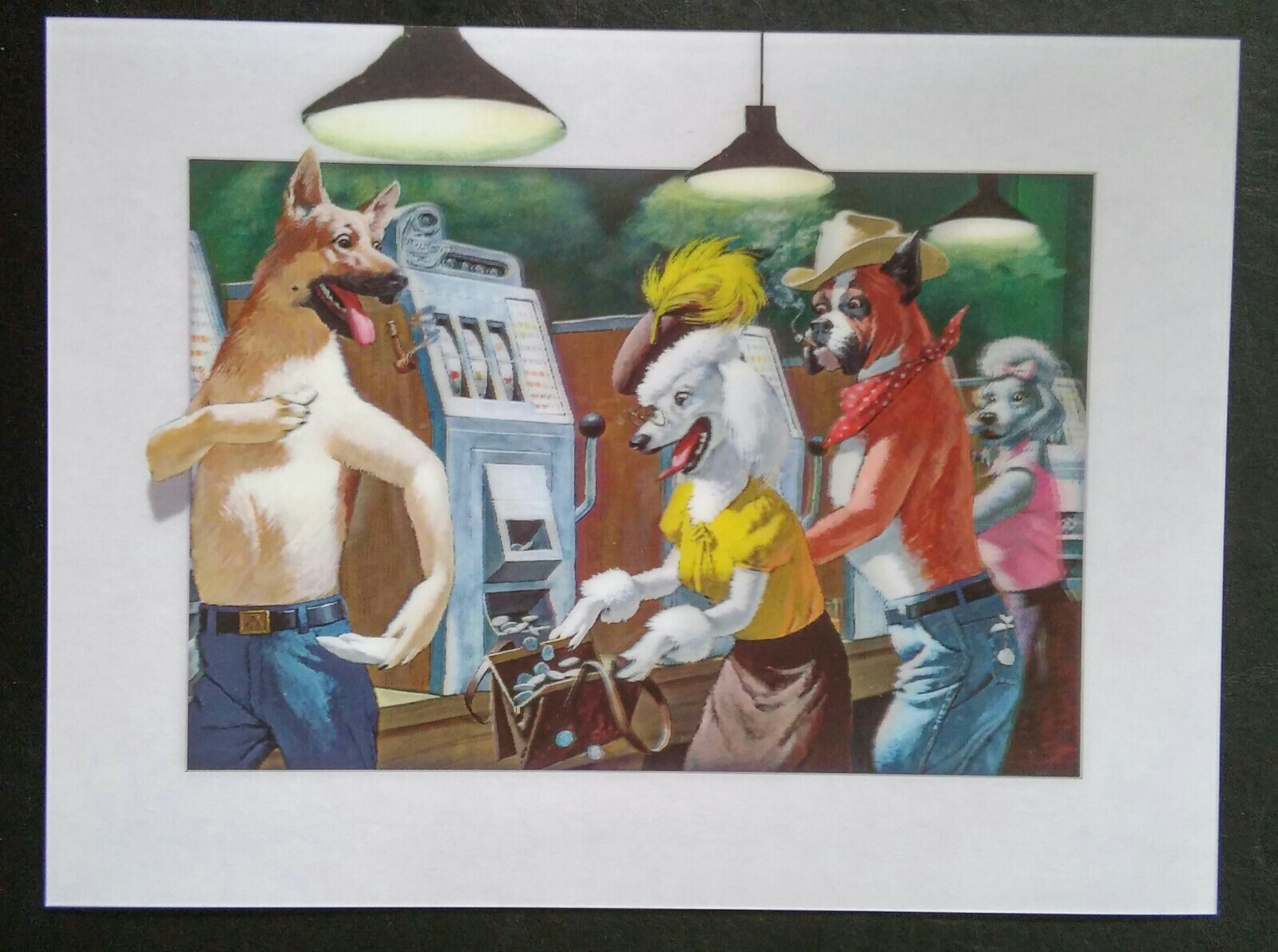Dogs gambling lenticular print