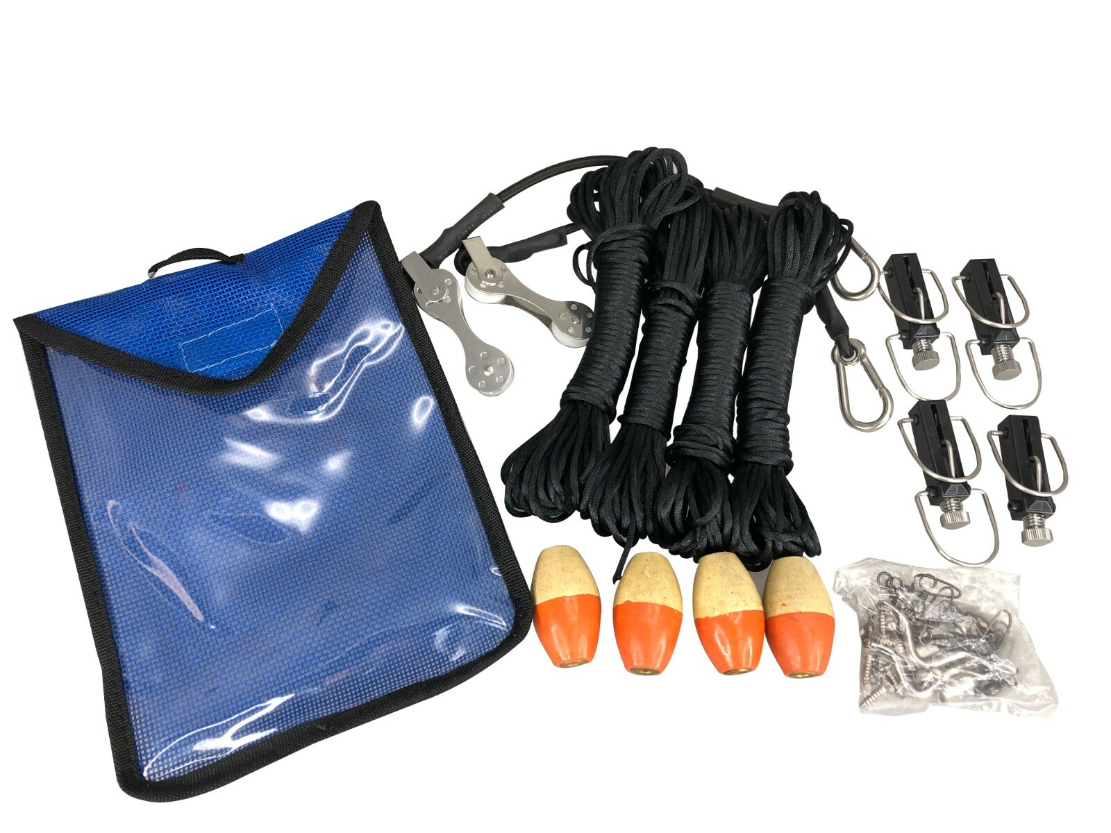 Pactrade Marine Boat Premium Double Outrigging Kit 2-Rigs 2-Poles Hardware Clips
