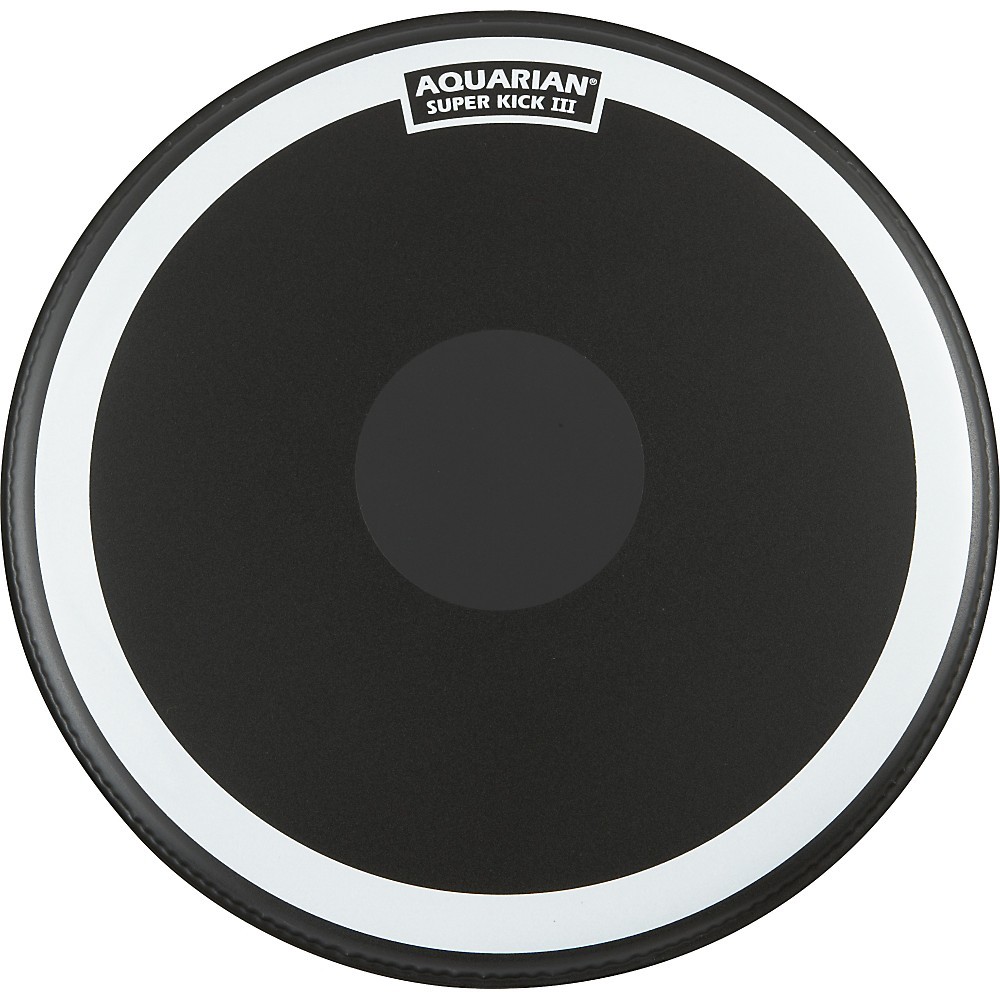 Aquarian SuperKick III Black Drumhead 24 in.