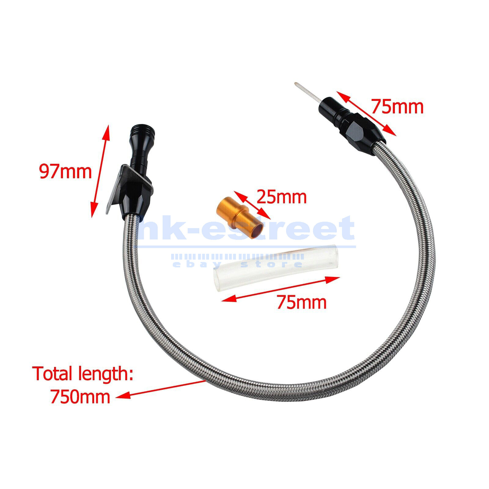 For Ford AOD Flexible Chrome Stainless Steel Transmission Dipstick AODE 4R70W US
